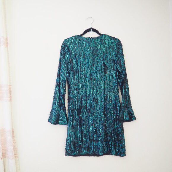 * Aidan Mattox Long Sleeve Sequin Mini Dress sz 8 - Picture 7 of 7